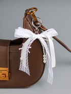 Брелок для ключей на карабине «Жемчужный бант с кружевной тесьмой», бусины d=0.4 и 0.8 см, на сумку, рюкзак, 16×9.5×1 см - фото 809311234