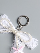 Брелок для ключей на карабине «Жемчужный бант с кружевной тесьмой», бусины d=0.4 и 0.8 см, на сумку, рюкзак, 16×9.5×1 см - фото 809311236