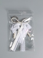 Брелок для ключей на карабине «Жемчужный бант с кружевной тесьмой», бусины d=0.4 и 0.8 см, на сумку, рюкзак, 16×9.5×1 см - фото 809311237