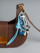 Брелок для ключей на карабине с джинсовым ремешком «Сердце и нить жемчуга», бусины d=0.5 см, на сумку, рюкзак, 18×4.8×2 см - фото 809311243