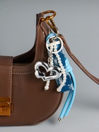 Брелок для ключей на карабине с джинсовым ремешком «Сердце и нить жемчуга», бусины d=0.5 см, на сумку, рюкзак, 18×4.8×2 см - Фото 2