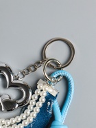 Брелок для ключей на карабине с джинсовым ремешком «Сердце и нить жемчуга», бусины d=0.5 см, на сумку, рюкзак, 18×4.8×2 см - Фото 4