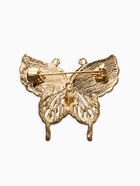 Брошь «Бабочка», белая в золоте - Фото 2
