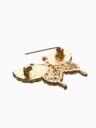 Брошь «Бабочка», белая в золоте - Фото 3