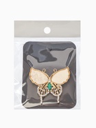 Брошь «Бабочка», белая в золоте - Фото 6