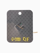 Брошь «Перо» прозрачное, зелёный, белый в золоте - фото 60872469