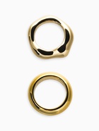 Кольцо пластик «Стиль», набор 2 шт. размер 17, цвет золото (комплект 2 шт) - фото 60065229