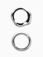 Кольцо пластик «Стиль», набор 2 шт. размер 17, цвет серебро - Фото 3