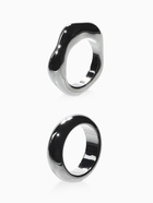 Кольцо пластик «Стиль», набор 2 шт. размер 17, цвет серебро (комплект 2 шт) - фото 60065234