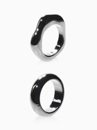 Кольцо пластик «Стиль», набор 2 шт. размер 17, цвет серебро - Фото 4