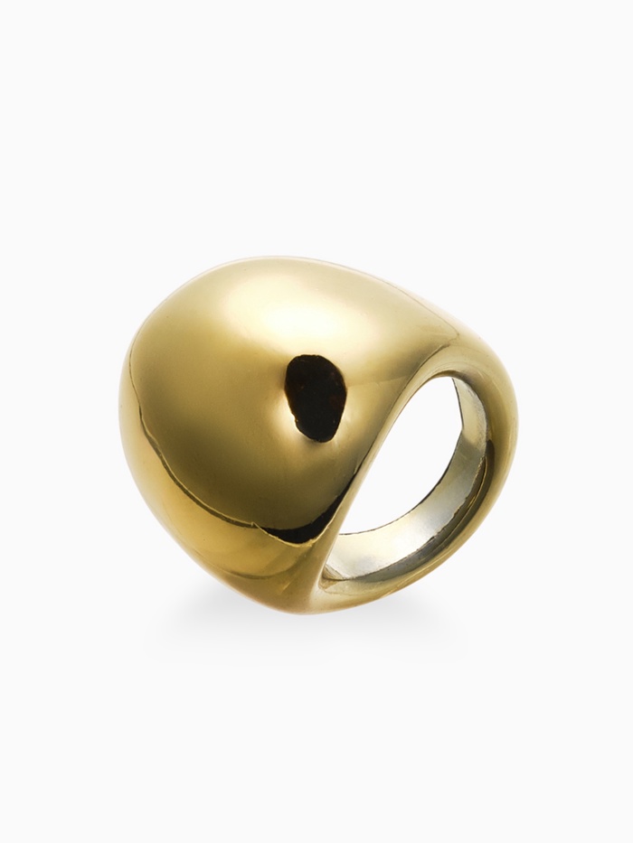 Кольцо пластик «Объемный круг», размер 17, цвет золото - Фото 1