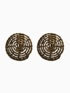 Клипсы "Винтаж" круг из веревки, цвет чернёное золото - фото 60065238