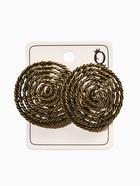 Клипсы "Винтаж" круг из веревки, цвет чернёное золото - фото 60065240