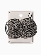 Клипсы "Винтаж" круг из веревки, цвет чернёное серебро (комплект 2 шт) - фото 60065243