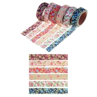 Клейкая лента декоративная текстиль "Розы" ширина 1,7 см намотка 1,8 метра МИКС - Фото 1