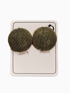 Клипсы "Винтаж" круг рубчик, цвет чернёное золото (комплект 2 шт) - фото 60065270