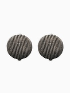 Клипсы "Винтаж" кург рубчик, цвет чернёное серебро (комплект 2 шт) - фото 60065271