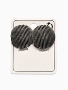 Клипсы "Винтаж" кург рубчик, цвет чернёное серебро (комплект 2 шт) - фото 60065273