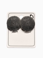 Клипсы «Круг в рубчик», цвет чернёное серебро - Фото 3