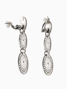 Клипсы «Три диска», цвет чернёное серебро (комплект 2 шт)