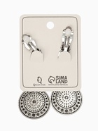 Клипсы «Три диска», цвет чернёное серебро (комплект 2 шт) - фото 60872515