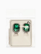 Серьги клипсы для ушей QF «Винтаж», цвет изумрудный в чернёном серебре - Фото 5