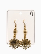 Серьги метал «Аутентичный цветок», цвет чернёное золото (комплект 2 шт) - фото 60065311