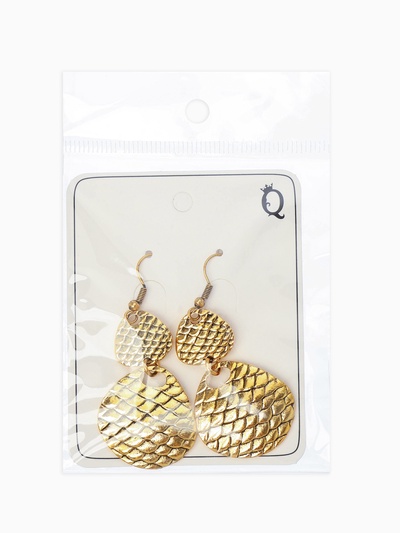 Серьги метал «Чешуя», цвет чернёное золото