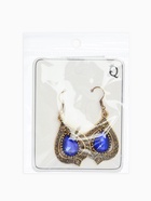 Серьги со стразми «Капля», синие в чернёном золоте (комплект 2 шт) - фото 60872541