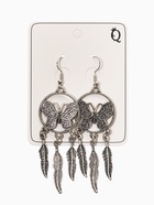 Серьги метал "Аутентичность" бабочка с перьями, цвет чернёное серебро (комплект 2 шт) - фото 60065333