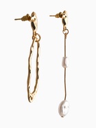 Серьги жемчуг «Корейский стиль», белые в золоте - Фото 2