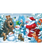 Макси пазл 24 эл. "Новогодняя полянка" (комплект 2 шт) - фото 60872562
