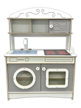 Кухня игровая детская "Аделина", цвет бело-серый, ЛМДФ