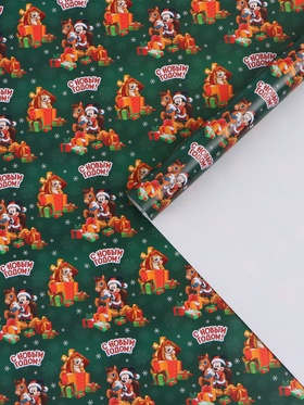 Бумага упаковочная глянцевая «Весёлого праздника», 70?100 см (комплект 10 шт)