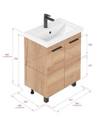 Тумба напольная Onika Легран 50 с раковиной Фостер-50 Кirovit 10925505