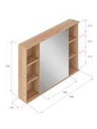 Зеркало – шкаф Onika «Легран 90», универсальный, 900×164×725 мм, цвет дуб галифакс - Фото 6