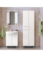 Шкаф – пенал для ванной комнаты Onika «Модерн 52», правый, с бельевой корзиной, 520×330×1900 мм, цвет белый 10925514