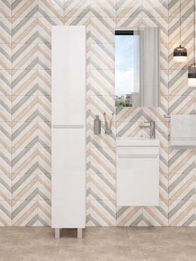 Тумба подвесная, Onika «Милтон 40», с раковиной Santek «Миранда – 40», цвет белый