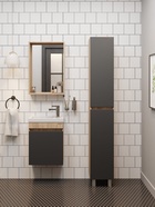 Шкаф – пенал для ванной комнаты Onika «Милтон 30», универсальный, 300×326×1900 мм, цвет серый/дуб сонома 10925516