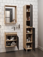 Шкаф – пенал для ванной комнаты Onika «Милтон 30», универсальный, 300×326×1900 мм, цвет серый/дуб сонома 10925516