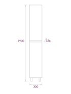 Шкаф – пенал для ванной комнаты Onika «Милтон 30», универсальный, 300×326×1900 мм, цвет серый/дуб сонома 10925516