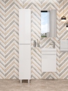 Шкаф – пенал для ванной комнаты Onika «Милтон 30», универсальный, 300×326×1900 мм, цвет белый 10925517