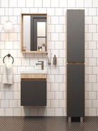 Тумба подвесная, Onika Милтон 45 серая/дуб сонома раковина Фостер-45 Кirovit 10925518