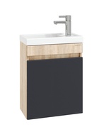 Тумба подвесная, Onika Милтон 45 серая/дуб сонома раковина Фостер-45 Кirovit 10925518