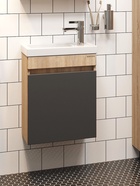 Тумба подвесная, Onika Милтон 45 серая/дуб сонома раковина Фостер-45 Кirovit 10925518