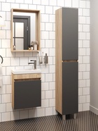 Тумба подвесная, Onika Милтон 45 серая/дуб сонома раковина Фостер-45 Кirovit 10925518