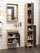 Тумба подвесная, Onika Милтон 45 серая/дуб сонома раковина Фостер-45 Кirovit 10925518