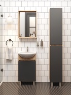 Тумба напольная Onika Милтон 45 серая/дуб сонома раковину Уют-45 Rosa 10925522