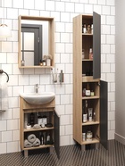 Тумба напольная Onika Милтон 45 серая/дуб сонома раковину Уют-45 Rosa 10925522