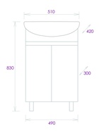 Тумба напольная Onika Милтон 50 белая раковину Уют-50 Rosa 10925523